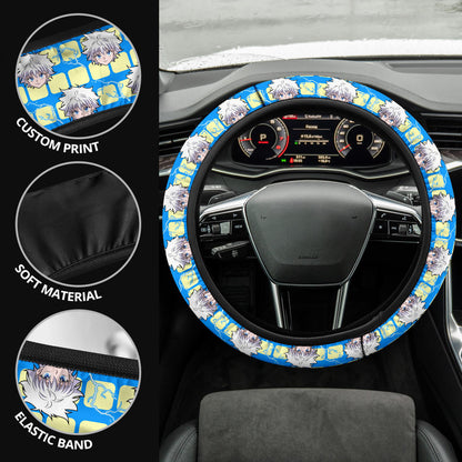 Hunter X Hunter Killua Zoldyck Lightning Anime Premium Custom Car Steering Wheel Cover