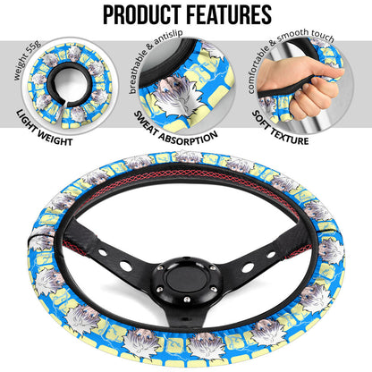 Hunter X Hunter Killua Zoldyck Lightning Anime Premium Custom Car Steering Wheel Cover