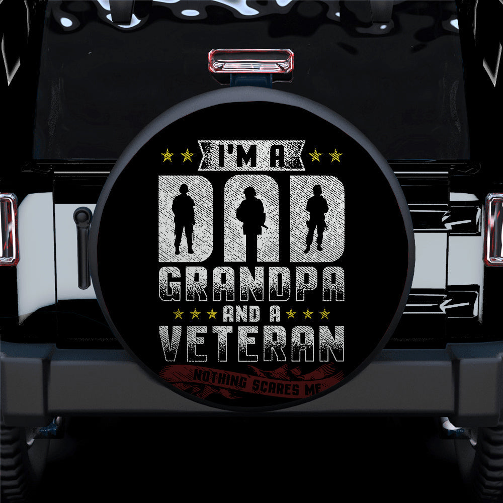 I Am A Dad Veteran Grandpa Car Spare Tire Cover