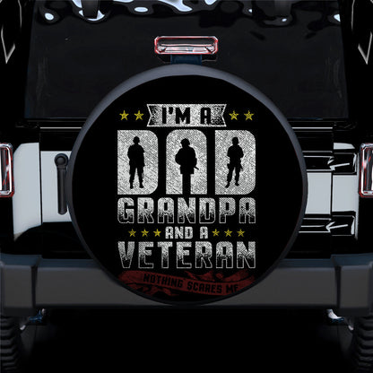 I Am A Dad Veteran Grandpa Car Spare Tire Cover