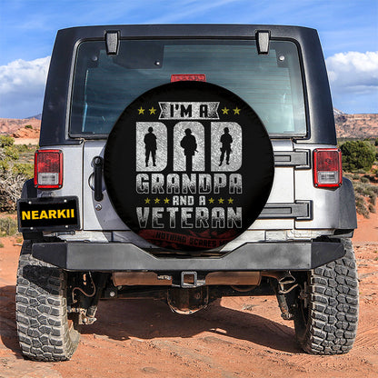I Am A Dad Veteran Grandpa Car Spare Tire Cover