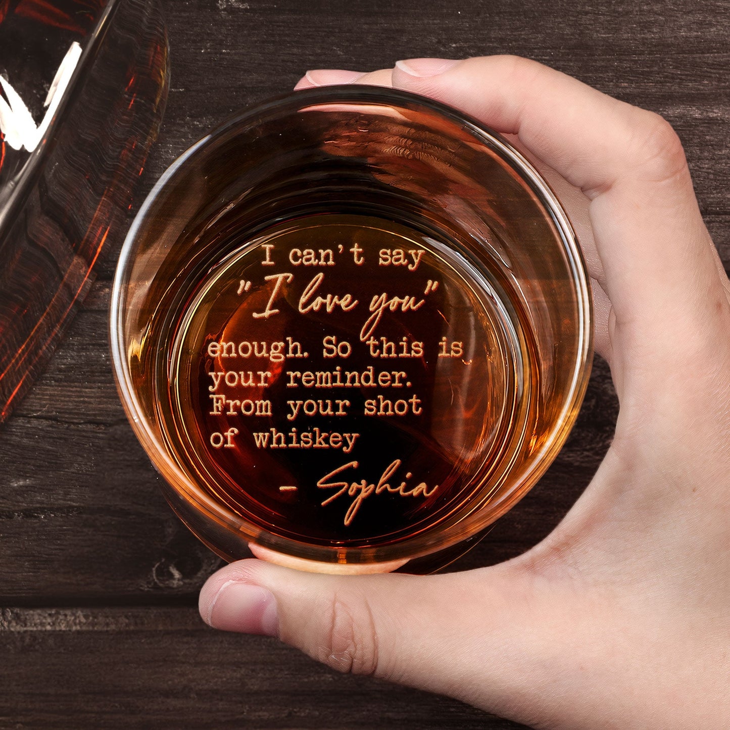 I Can't Say I Love You Enough This Is Your Reminder - Personalized Engraved Whiskey Glass