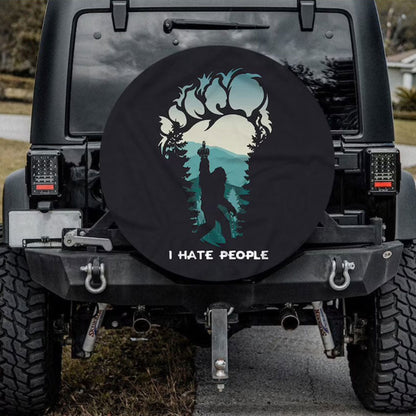 I Hate People Bigfoot Hinking Jeep Car Spare Tire Cover