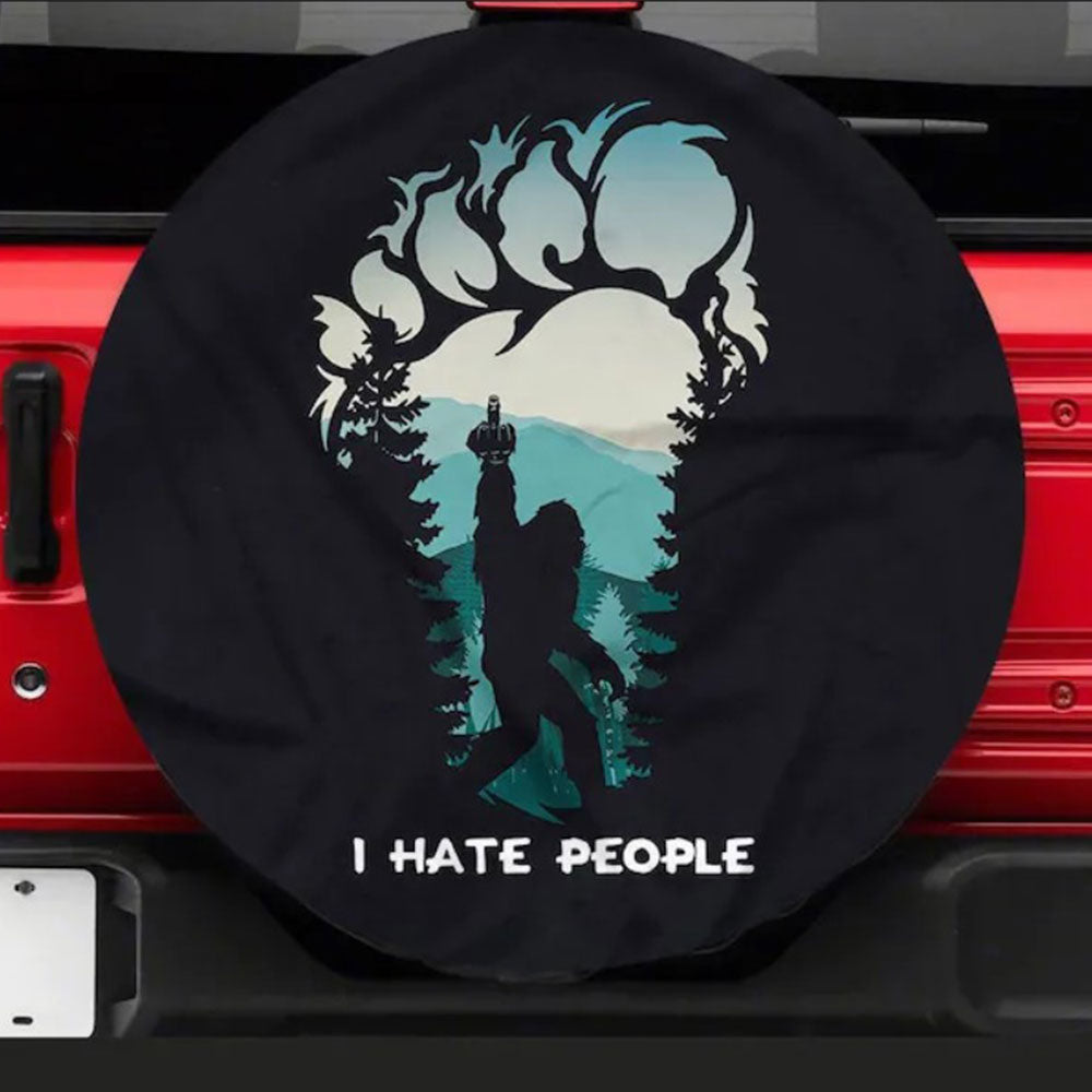 I Hate People Bigfoot Hinking Jeep Car Spare Tire Cover