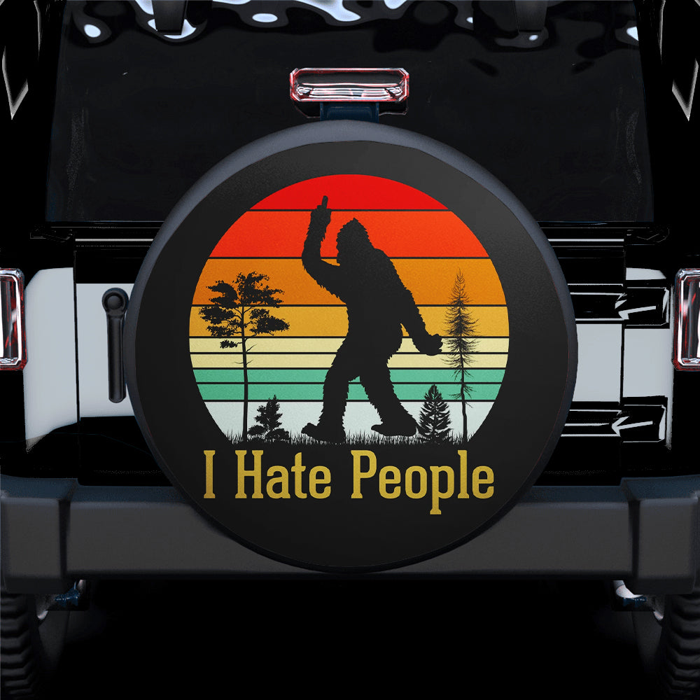 I Hate People Bigfoot Sasquatch Vintage Retro Car Spare Tire Cover