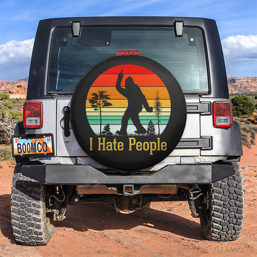 I Hate People Bigfoot Sasquatch Vintage Retro Car Spare Tire Cover