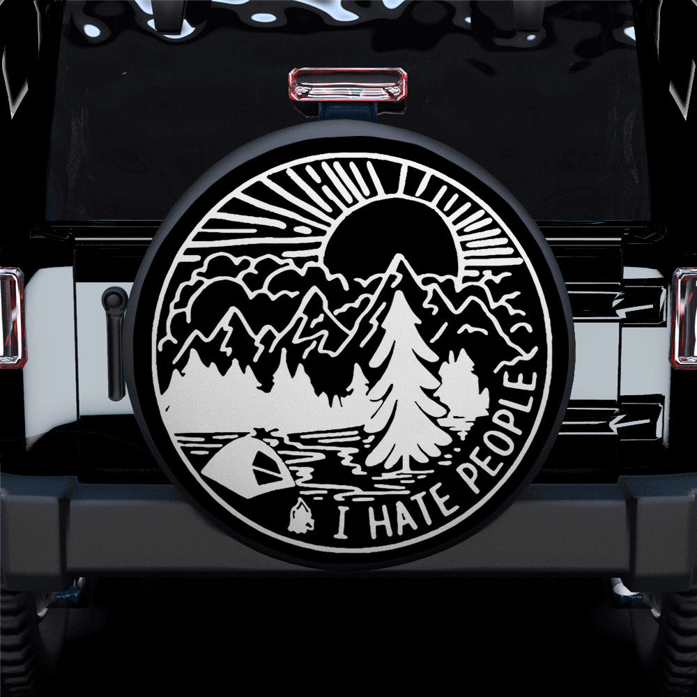 I Hate People, Camping Vintage Art Car Spare Tire Cover