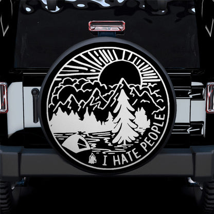 I Hate People, Camping Vintage Art Car Spare Tire Cover