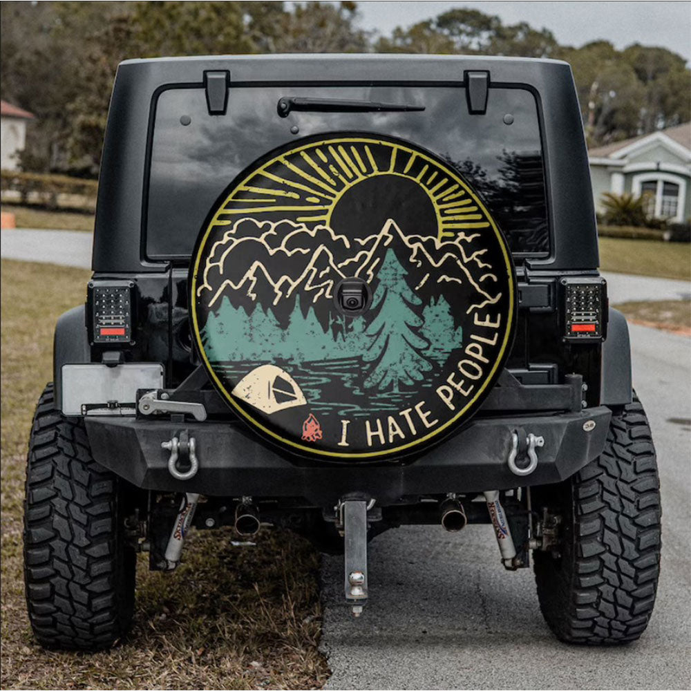 I Hate People Happy Camper Car Spare Tire Cover