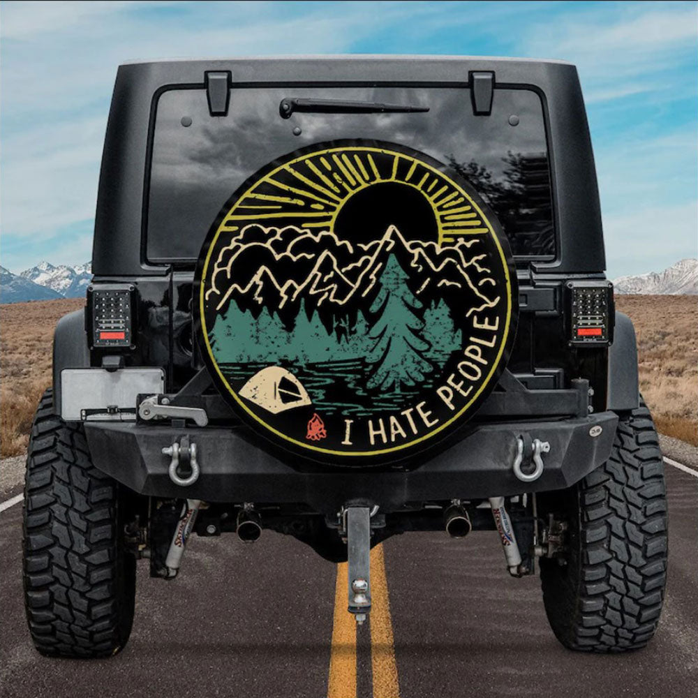 I Hate People Happy Camper Car Spare Tire Cover