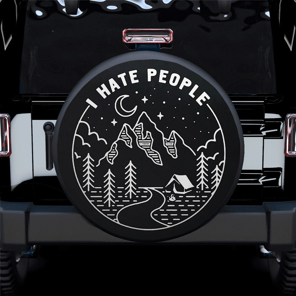 I Hate People Mountain Car Spare Tire Cover