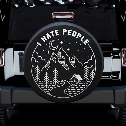 I Hate People Mountain Car Spare Tire Cover