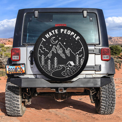 I Hate People Mountain Car Spare Tire Cover