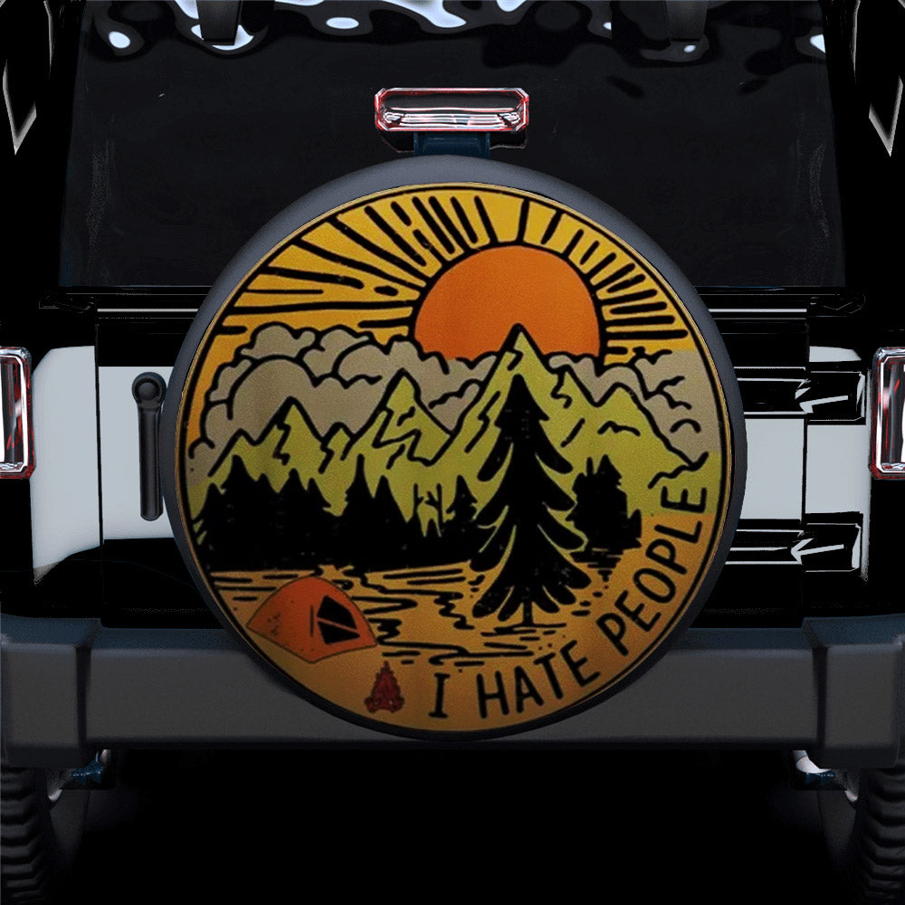 I Hate People Retro Vibes Campsite Car Spare Tire Cover