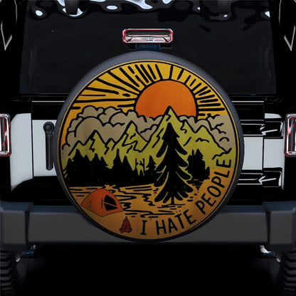 I Hate People Retro Vibes Campsite Car Spare Tire Cover