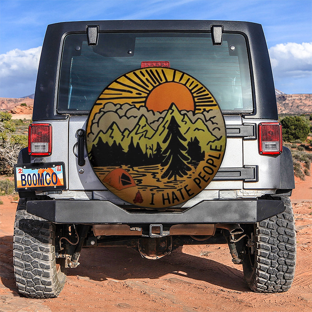 I Hate People Retro Vibes Campsite Car Spare Tire Cover