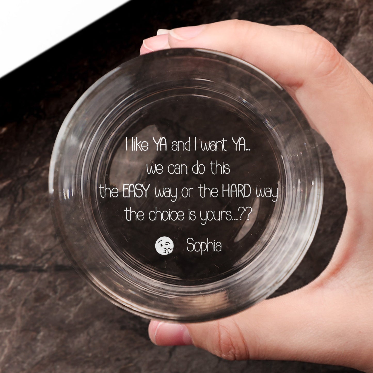 I Like Ya And I Want Ya - Personalized Engraved Whiskey Glass