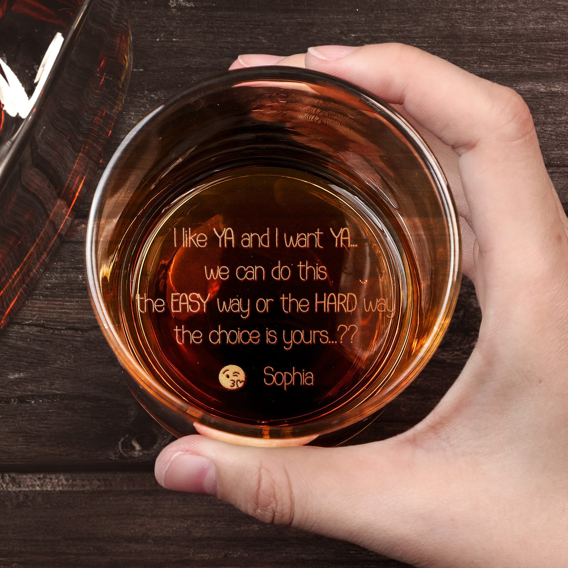 I Like Ya And I Want Ya - Personalized Engraved Whiskey Glass