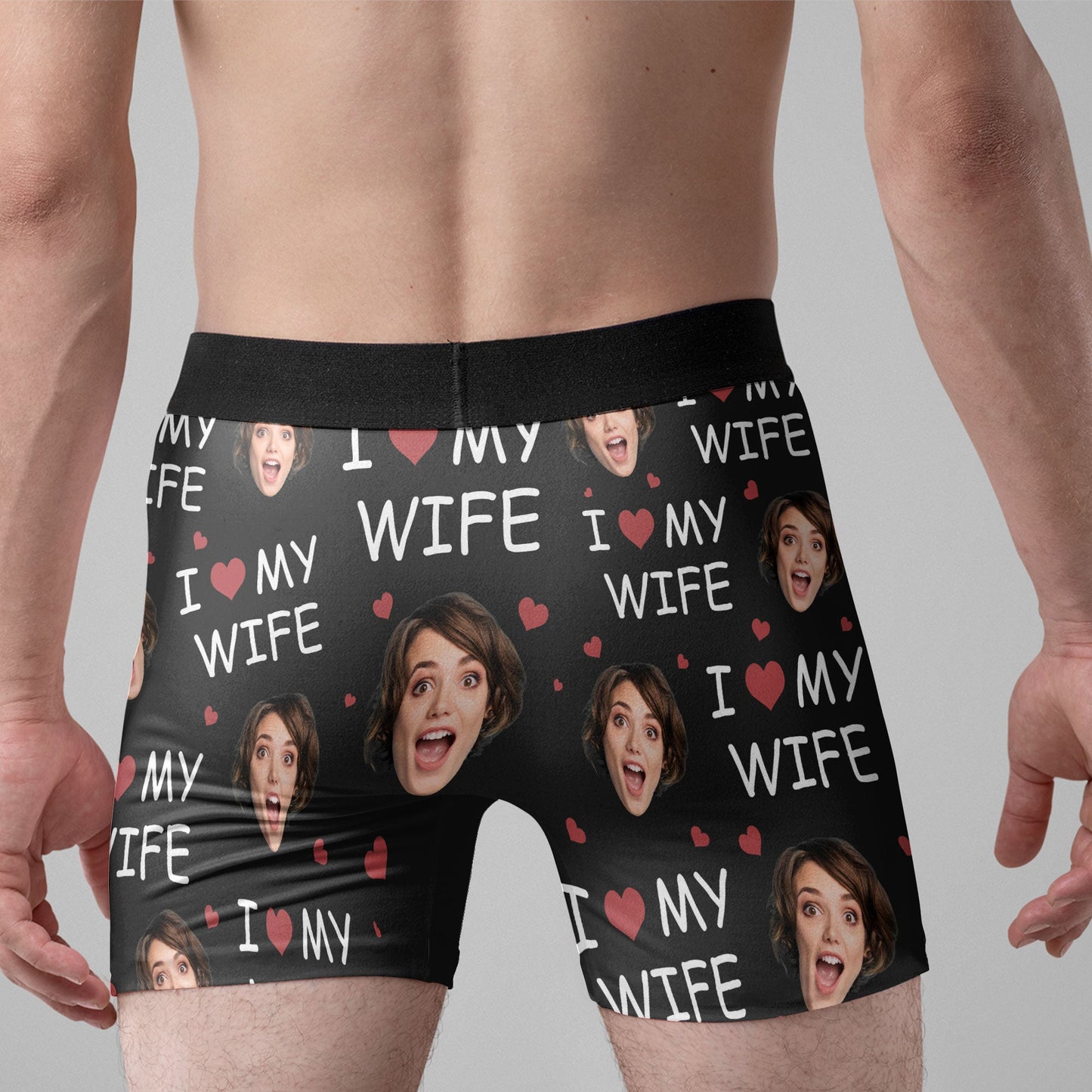 I Love My Wife - Personalized Photo Men's Boxer Briefs - Valentine's Day Gifts For Men, Husband, Him