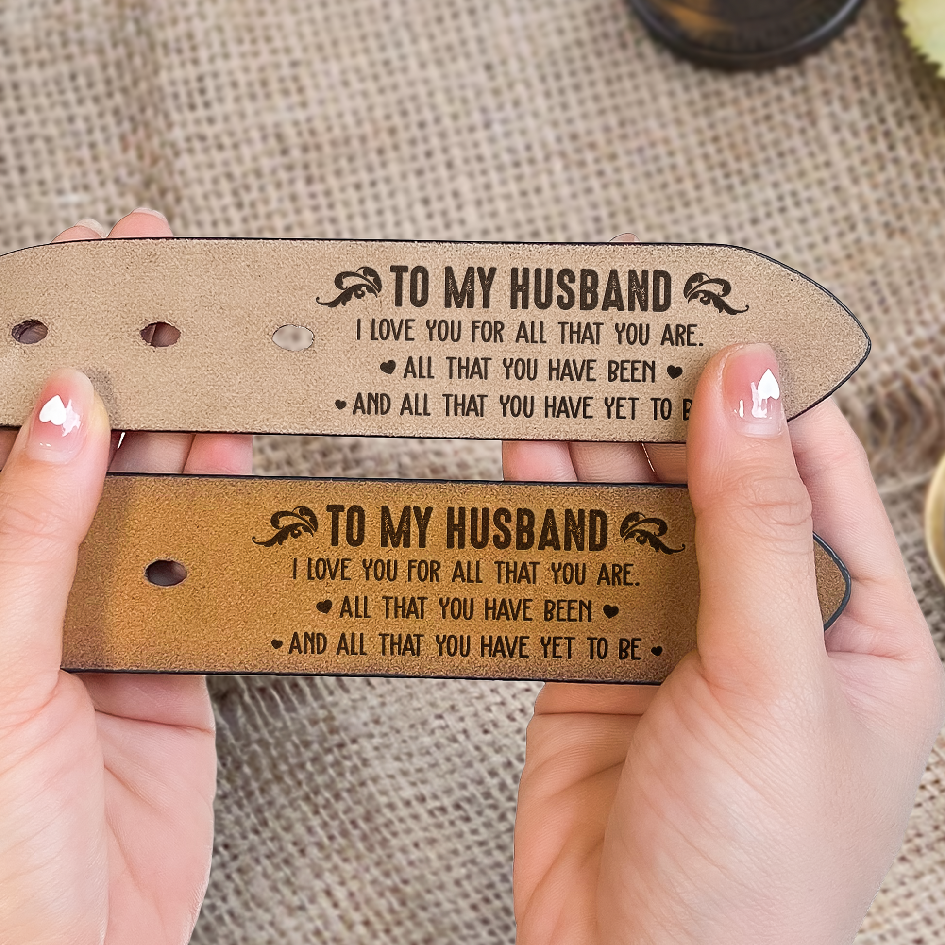 I Love You For All That You Are - Personalized Engraved Leather Belt