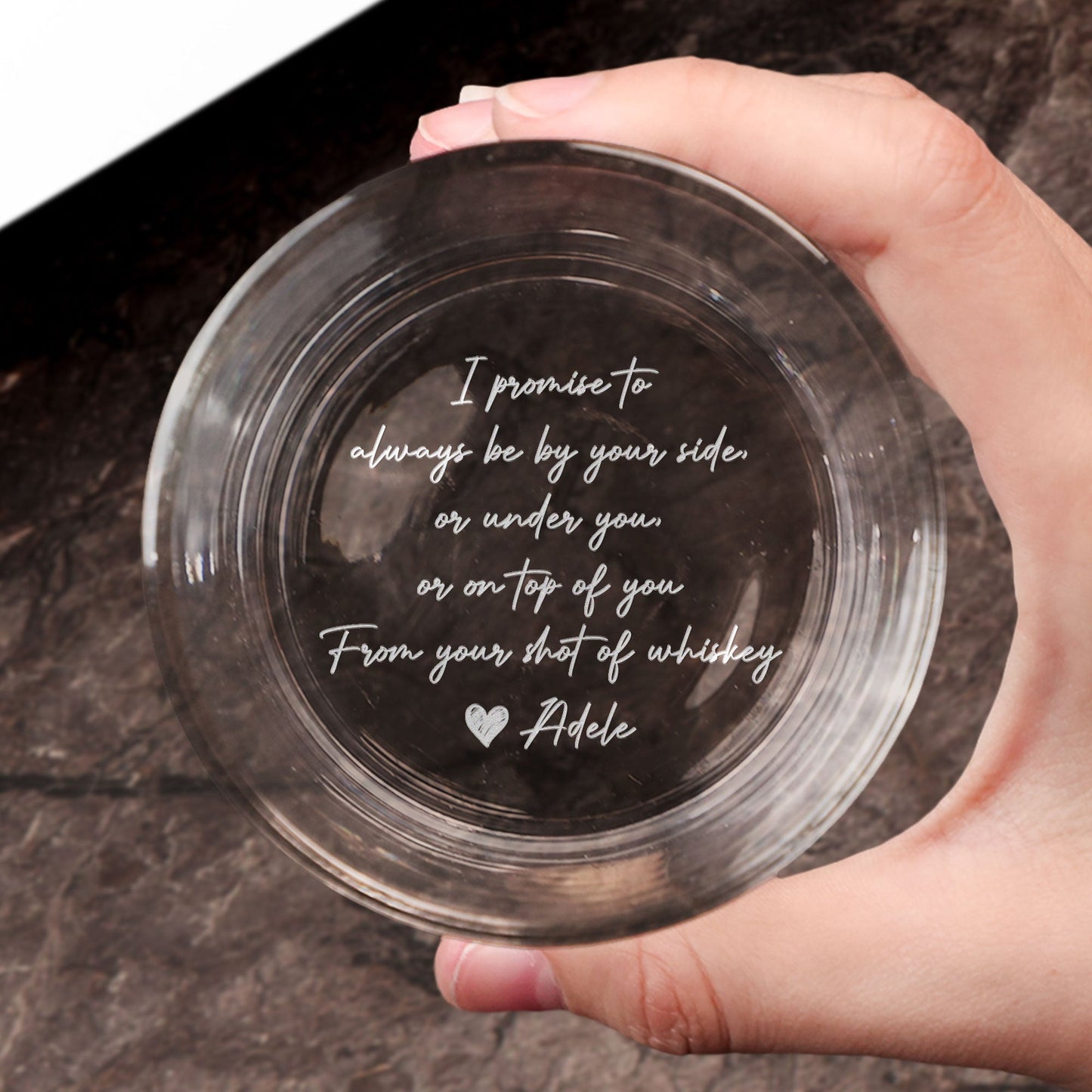 I Promise To Always Be By Your Side - Personalized Engraved Whiskey Glass