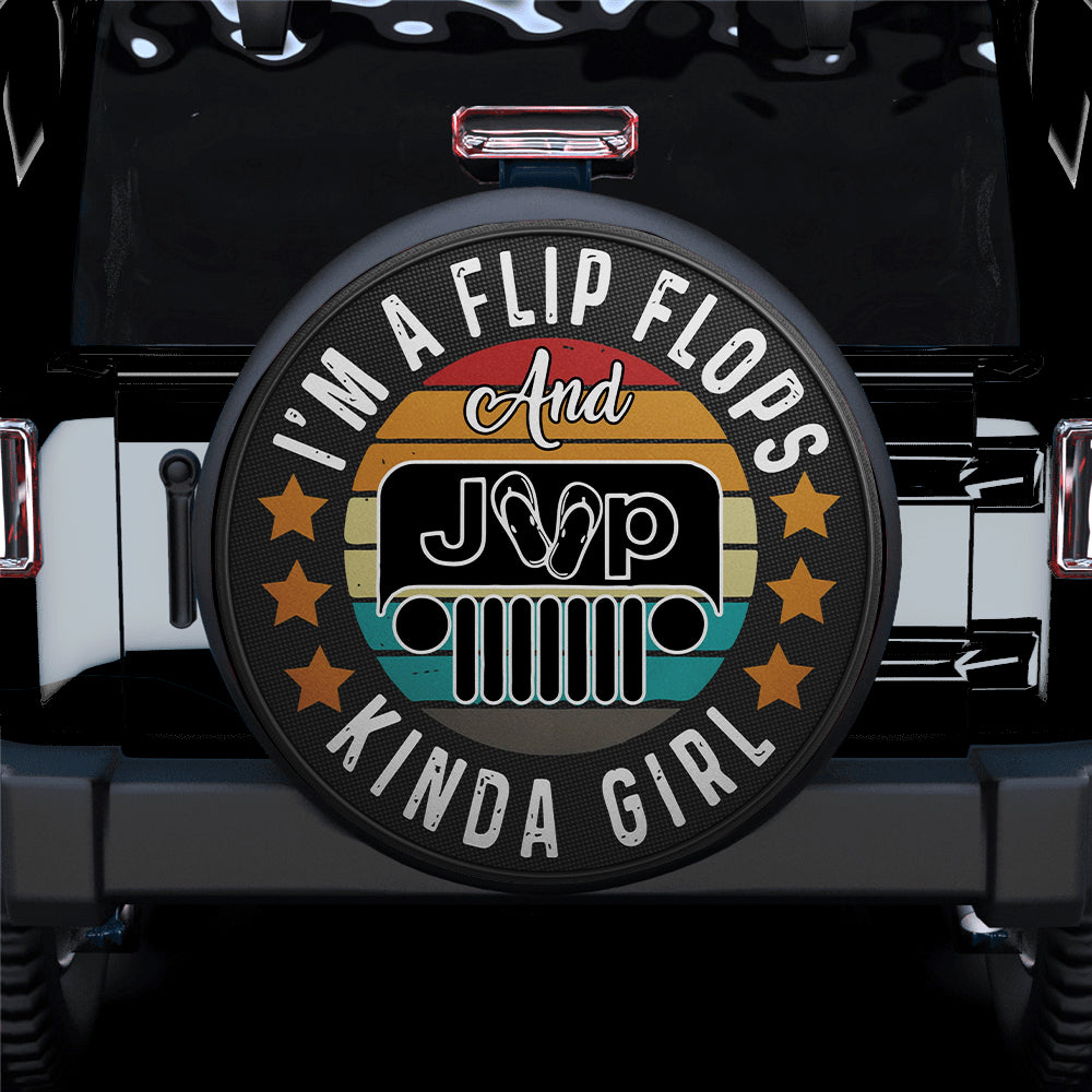 I am Flip Flops And Jeep Kinda Girl Car Spare Tire Cover