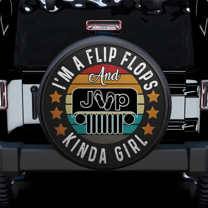 I am Flip Flops And Jeep Kinda Girl Car Spare Tire Cover
