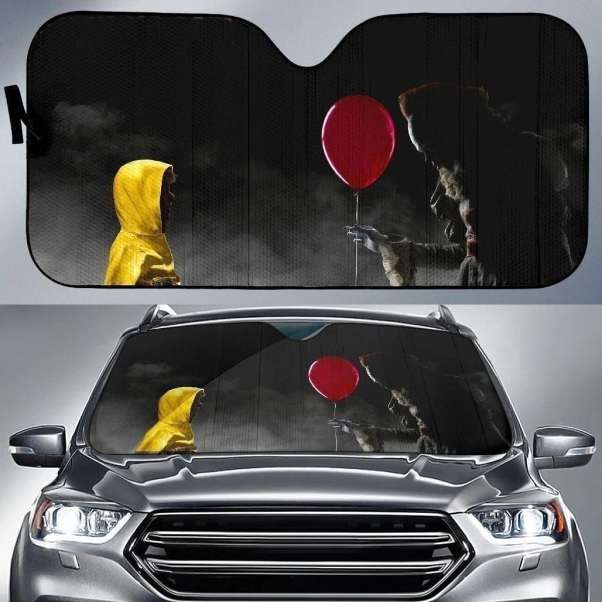 IT Pennywise Balloon Auto Sun Shade Horror Fan Universal Fit 174503