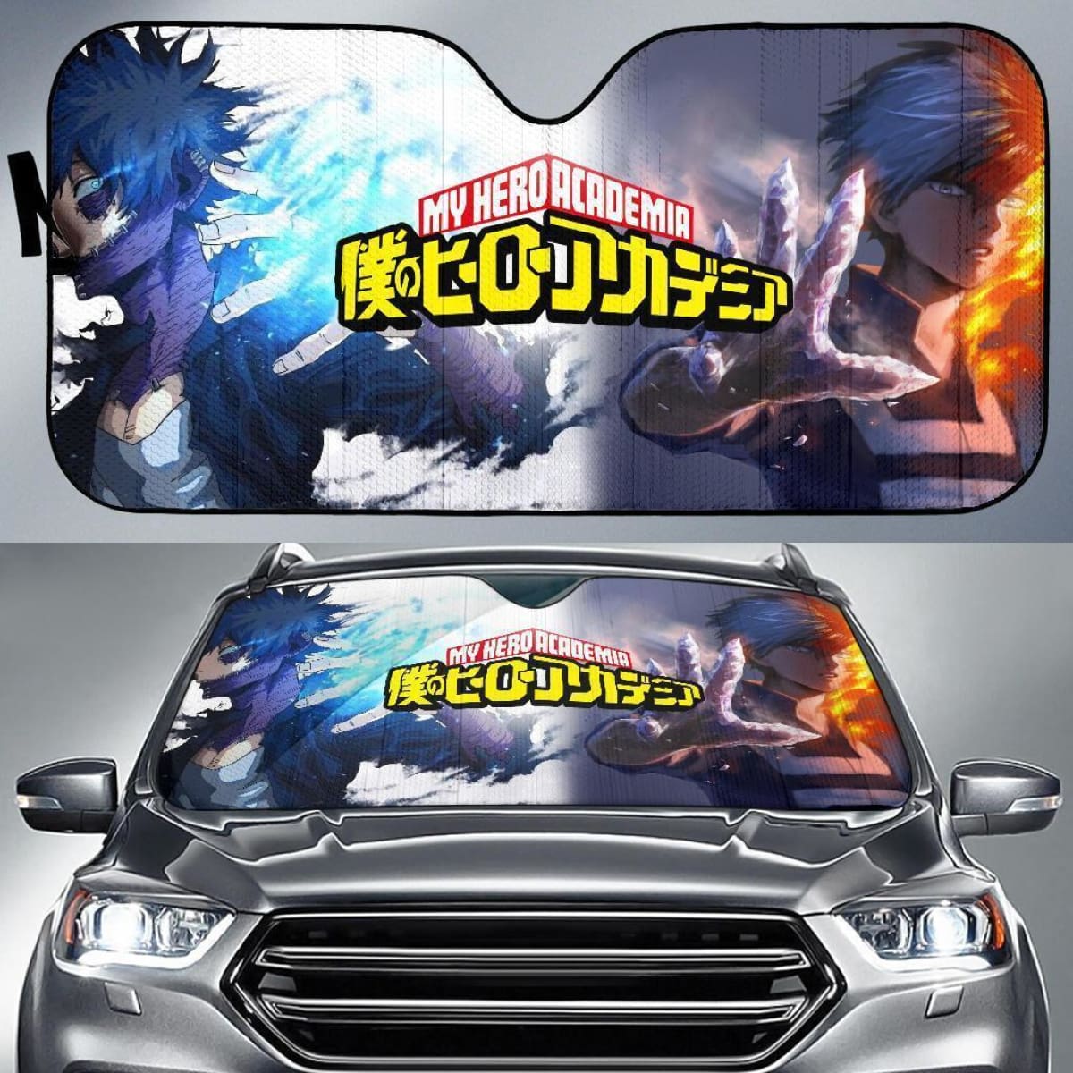 Ice And Fire My Hero Academia Auto Sun Shade Mn05 Universal Fit 111204