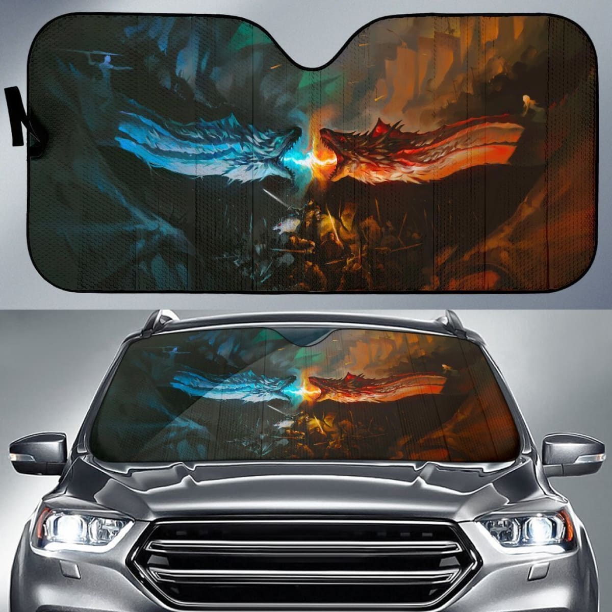 Ice & Fire Dragon Game Of Throne Auto Sun Shade Nh07 Universal Fit 111204
