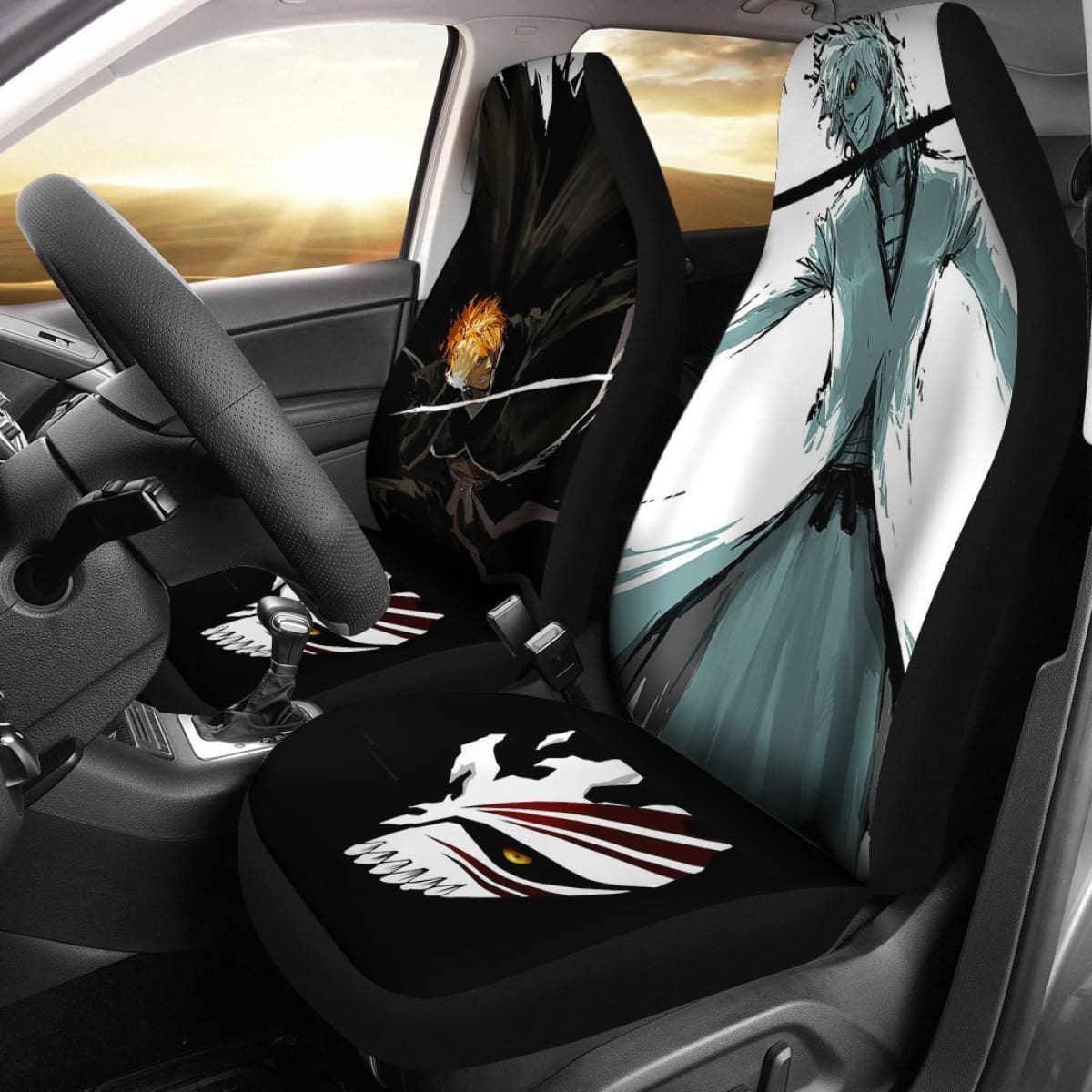 Ichigo Blaack & White Bleach Car Seat Covers Lt04 Universal Fit 225721