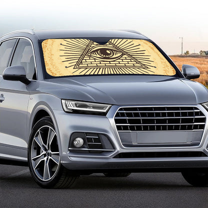 Illuminati Eye Print Car Windshield Sun Shade