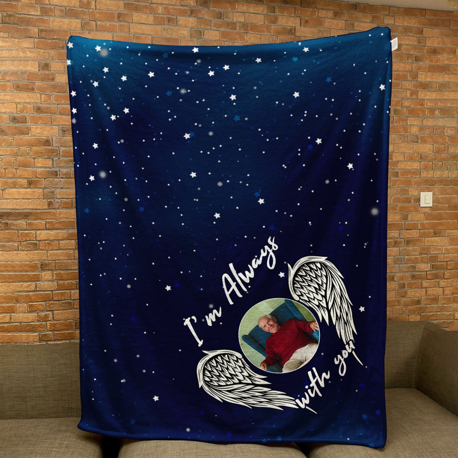 I'm Always With You Memorial Gifts - Personalized Photo Blanket