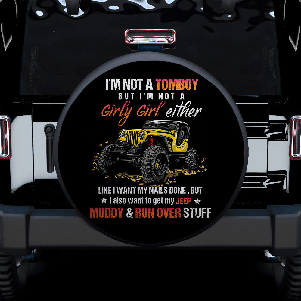 Im Not A Tomboy Yellow Girl Jeep Car Spare Tire Cover