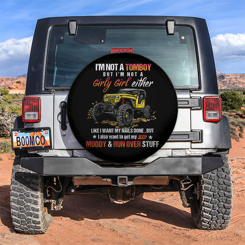 Im Not A Tomboy Yellow Girl Jeep Car Spare Tire Cover