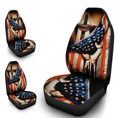 In God We Trust Car Seat Covers Custom US Flag Car Accessories