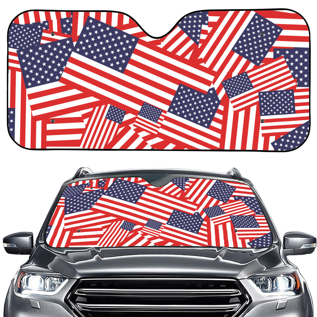Independence Day USA Flag Pattern Print Car Windshield Sun Shade