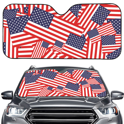 Independence Day USA Flag Pattern Print Car Windshield Sun Shade