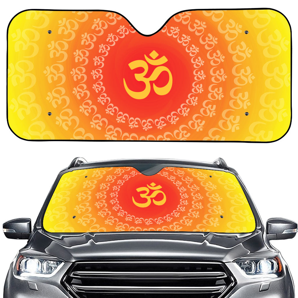 Indian Om Sign Print Car Windshield Sun Shade