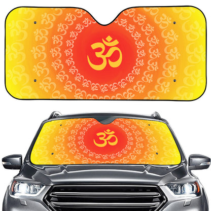 Indian Om Sign Print Car Windshield Sun Shade