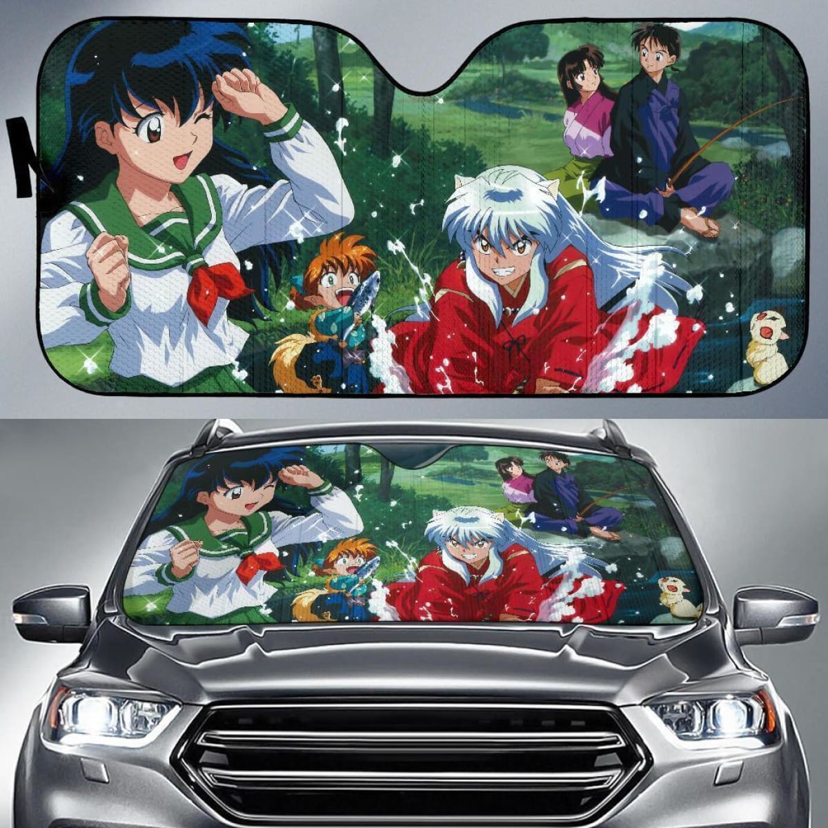 Inuyasha & Friends Manga Auto Sun Shade Nh07 Universal Fit 111204