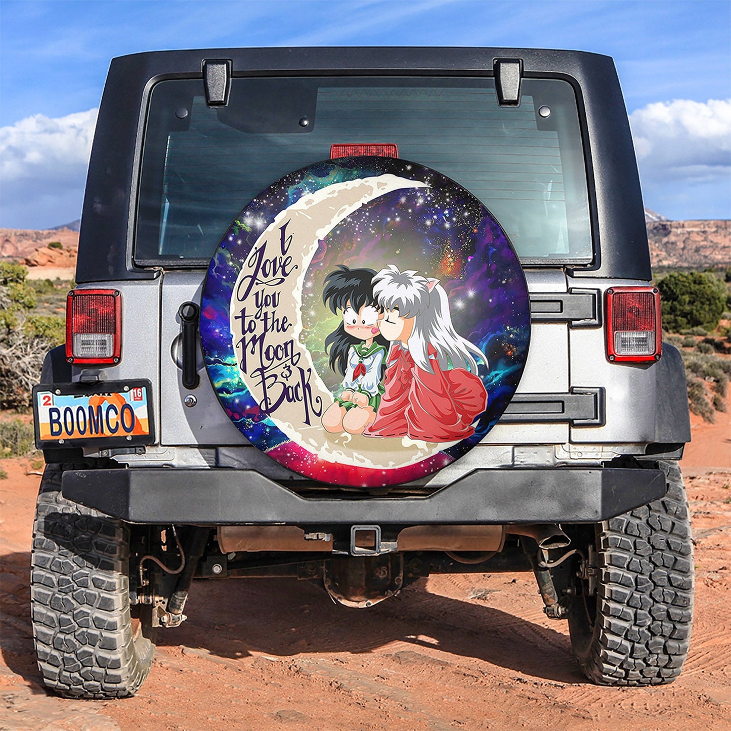 Inuyasha Love You To The Moon Galaxy Spare Tire Cover