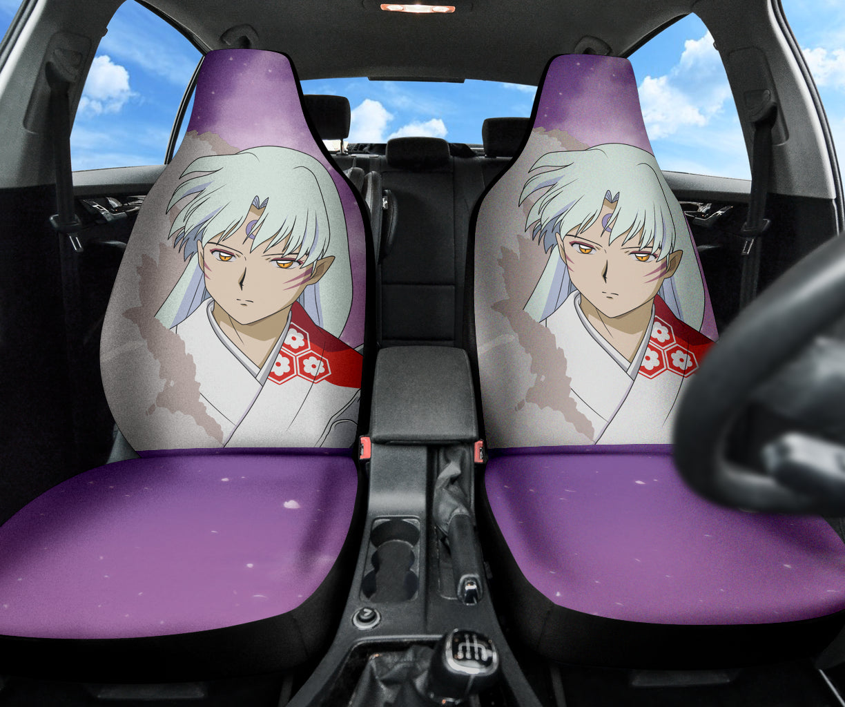Inuyasha Sesshomaru Anime Purple Background Car Seat Covers 210302