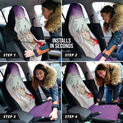 Inuyasha Sesshomaru Anime Purple Background Car Seat Covers 210302