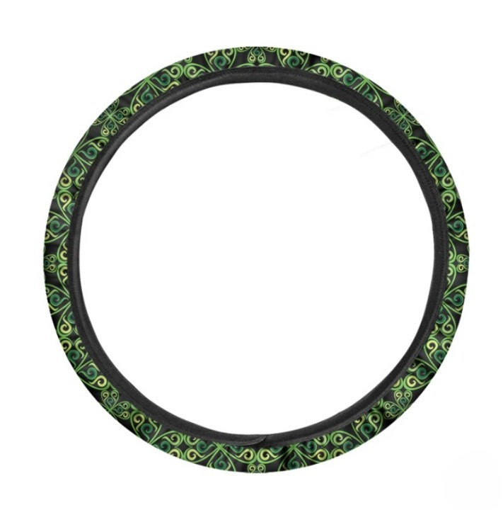 Irish Celtic Symbol Pattern Print Premium Car Steering Wheel Cover