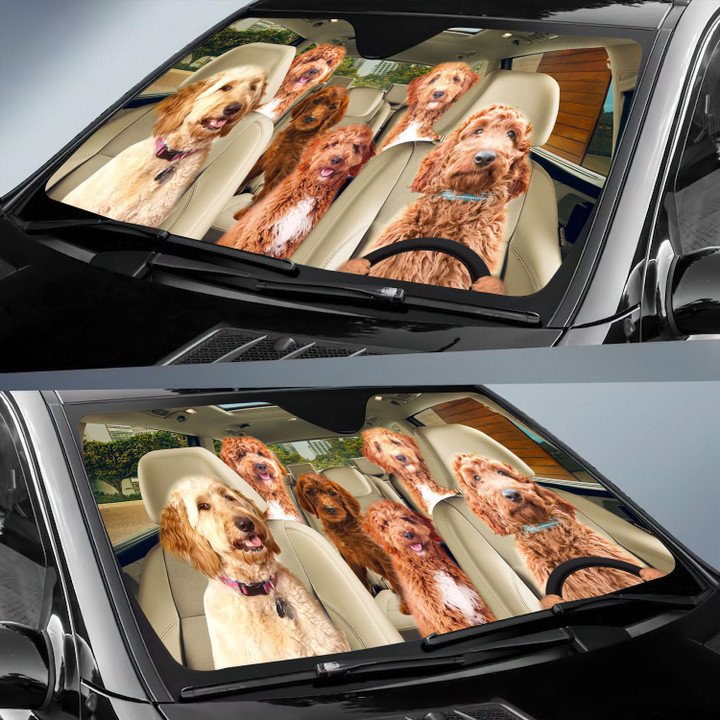 Irish Doodle Car All Over Printed 3D Sun Shade