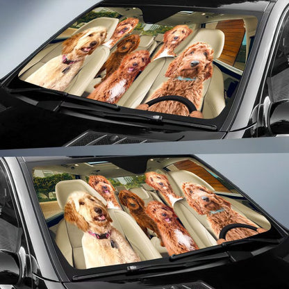 Irish Doodle Car All Over Printed 3D Sun Shade