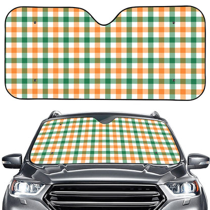 Irish Plaid St. Patrick's Day Print Car Windshield Sun Shade