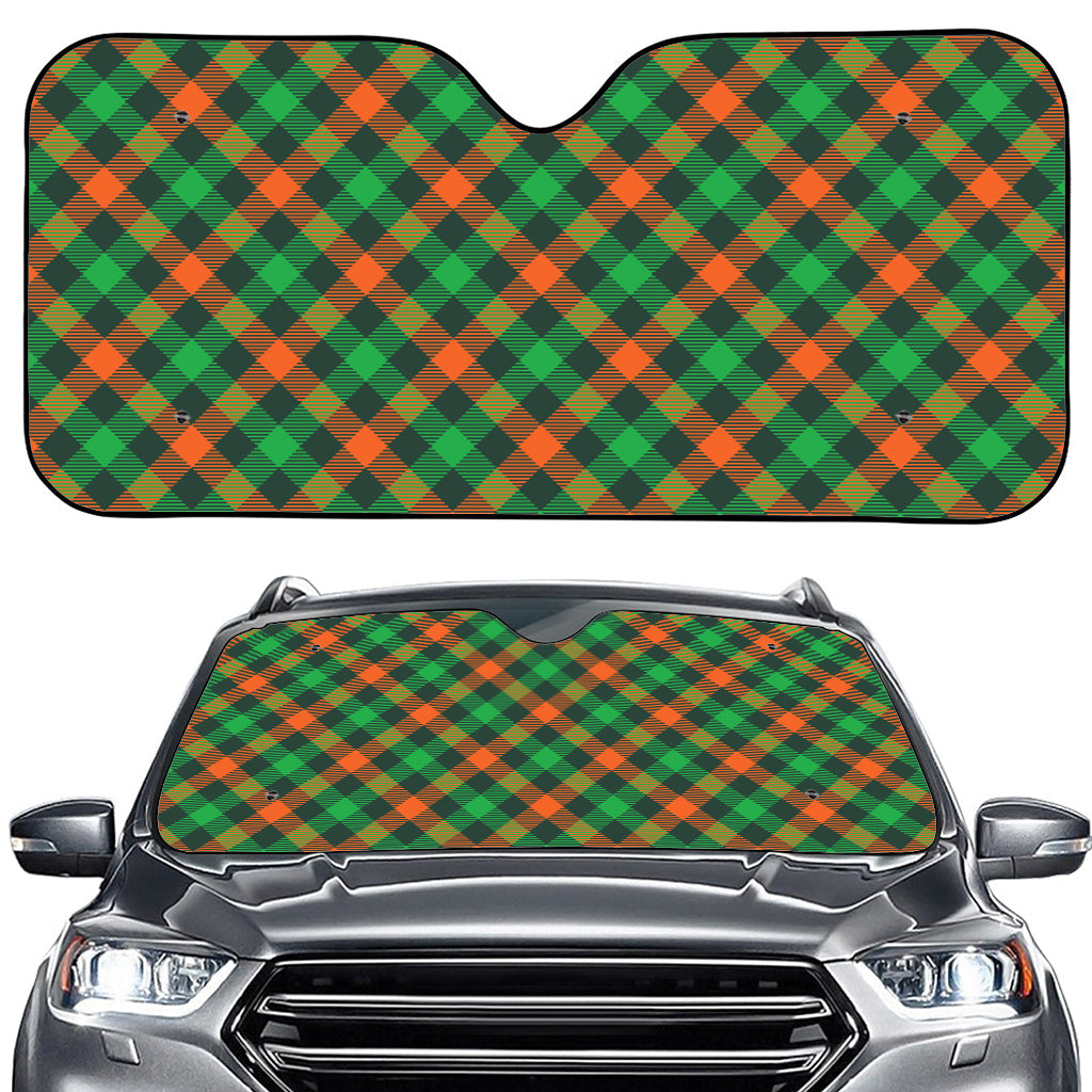 Irish Saint Patrick's Day Plaid Print Car Windshield Sun Shade