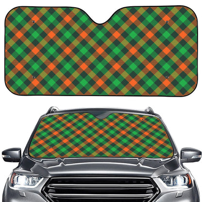 Irish Saint Patrick's Day Plaid Print Car Windshield Sun Shade